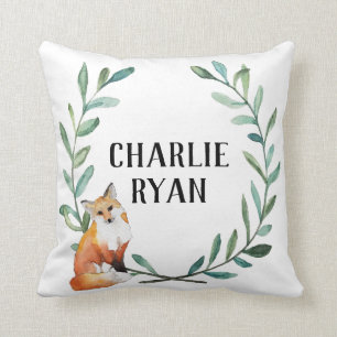Fox personalizado del arbolado y almohada de la