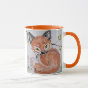 Fox roja vigilante, taza de diseño oriental de Tu