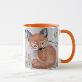 Fox roja vigilante, taza de diseño oriental de Tuz