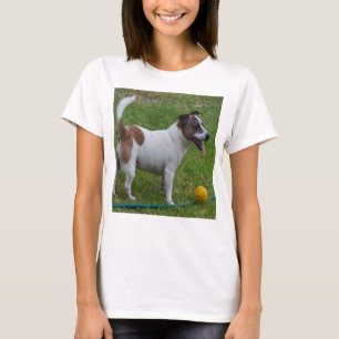 Fox Terrier Con Su Bolla Amarilla, Camiseta De Dam