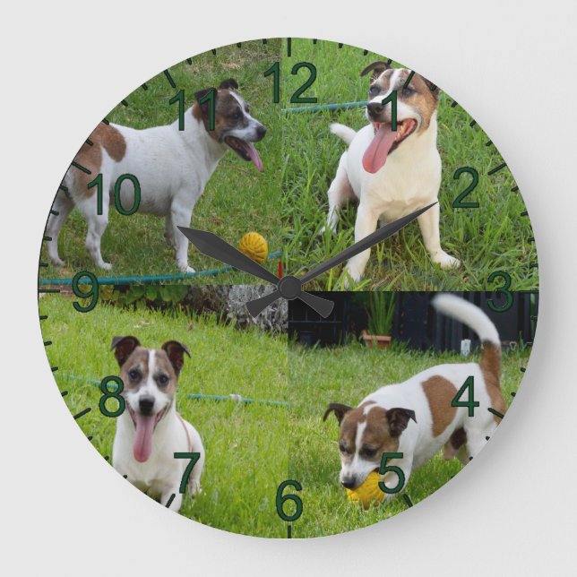 Fox Terrier Con Su Bolla Amarilla, Reloj De Pared (Anverso)