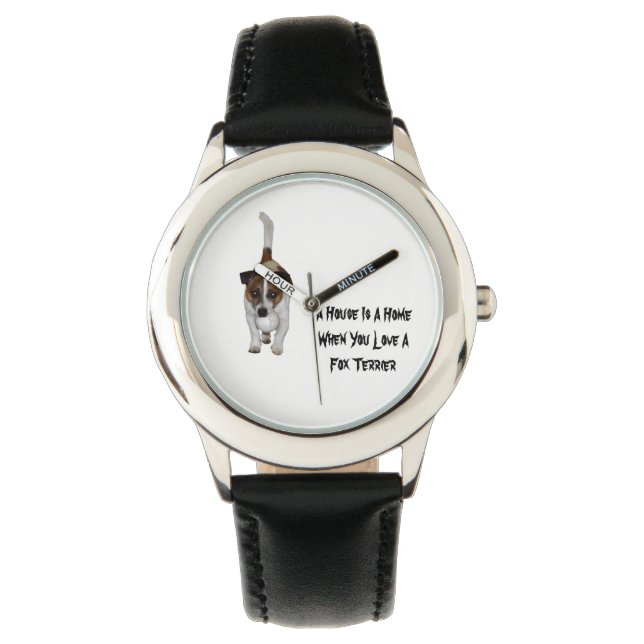 Fox Terrier, El Amor Es Logo, El Reloj De Cuero In (Anverso)