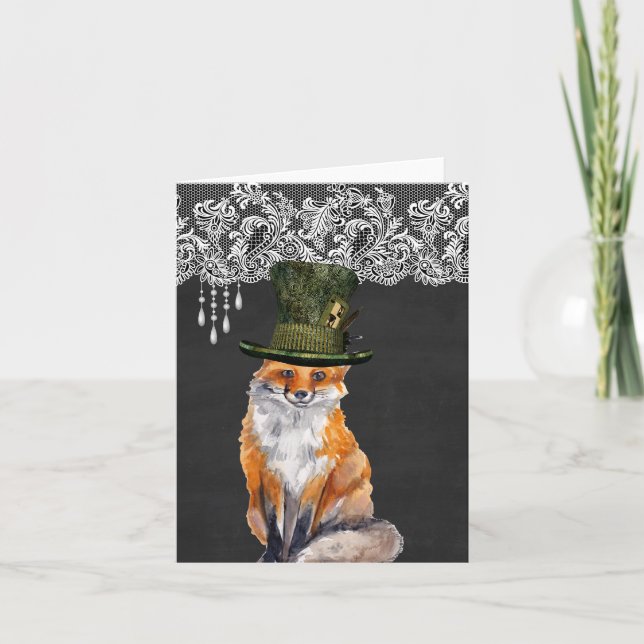 Fox usando Gorras tarjetas de felicitación (Anverso)