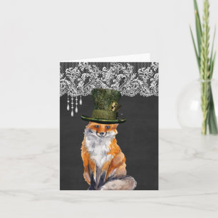 Fox usando Gorras tarjetas de felicitación