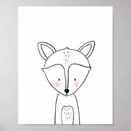 Fox Woodland Animal Nursery arte en la pared Monoc