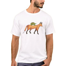 Fox y camiseta de la impresión de la tortuga
