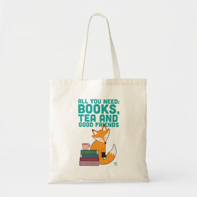 Fox y la bolsa de asas de Books&Friends del té (Frente)