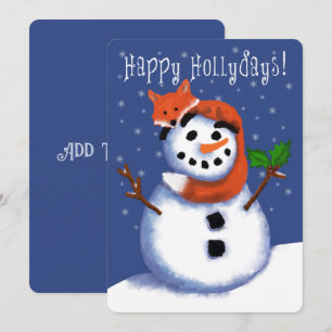 ¡Fox y Snowman Feliz Hollydays! Tan lindo
