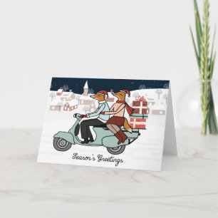 Foxes en la tarjeta de Navidades Vespa