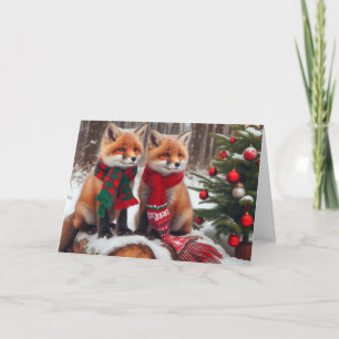 Foxes Navidades de bosques Tarjetas de felicitació