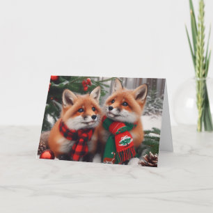 Foxes Navidades de bosques Tarjetas de felicitació