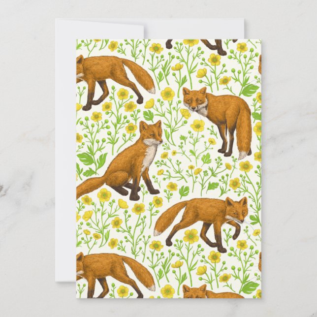 Foxes y mariposas en blanco natural (Anverso)