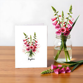 Foxglove Floral Blank Note Card