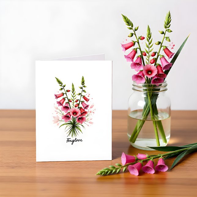 Foxglove Floral Blank Note Card (Subido por el creador)