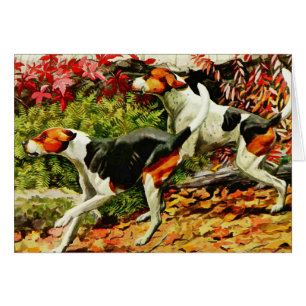 Foxhounds(English&American ) in autumn wood