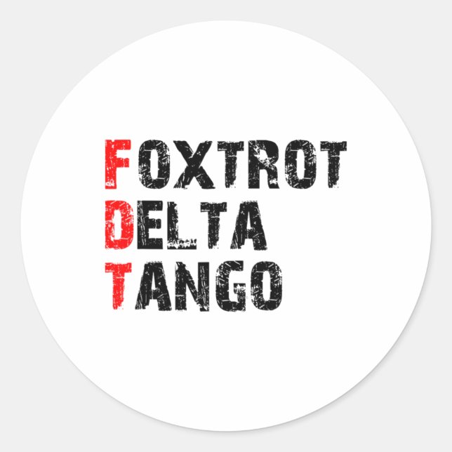 Foxtrots Deltas Tangos Pegatina (Anverso)