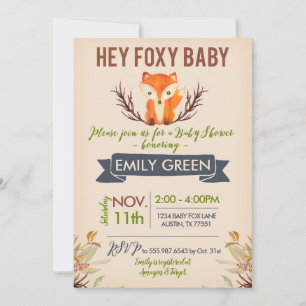 Foxy Baby Shower Invitación Woodland Forest Fox