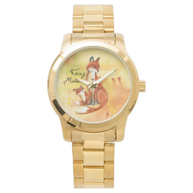 Foxy Momma Unisex Reloj de pulsera de oro sobredim (Anverso)
