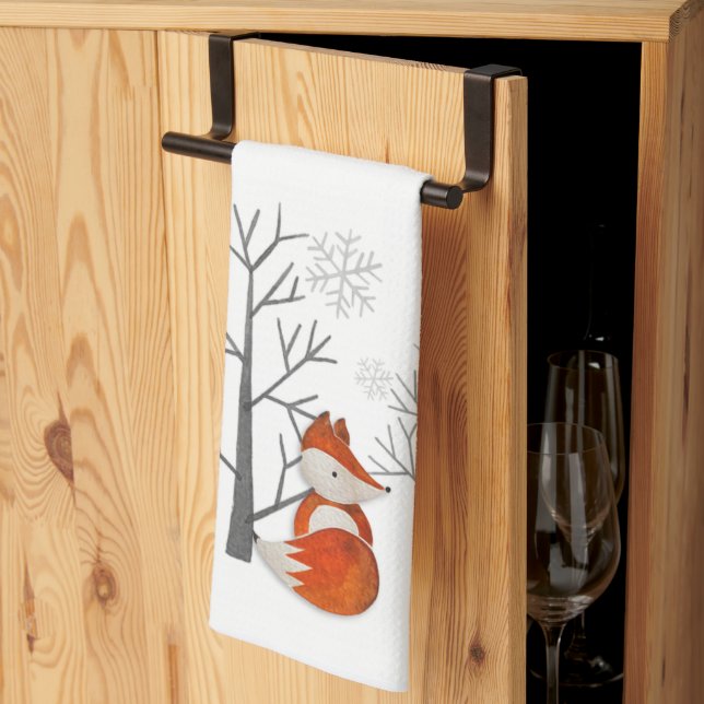 Foxy Winter Forest Kitchen Toalla (Pliegue de tercios)