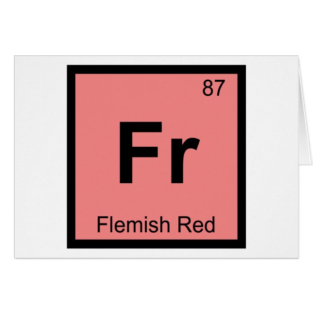 Fr - Química Rojo Flamenco Símbolo de la Tabla Per (Anverso (Horizontal))
