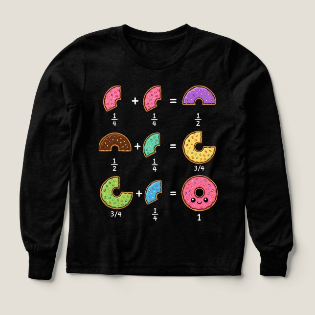 Fracciones de Donut Humor de Aprendizaje de Matemá (Diseño frontal)