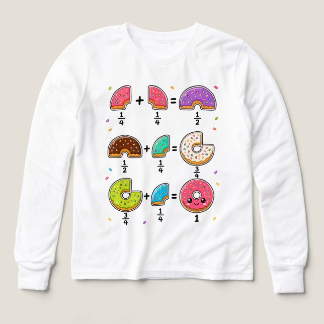 Fracciones de Donut Humor de Aprendizaje de Matemá (Diseño frontal)