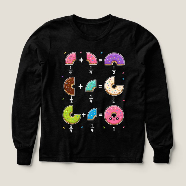 Fracciones de Donut Humor de Aprendizaje de Matemá (Diseño frontal)