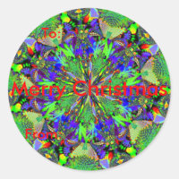 Fractal 63, etiquetas de regalo de Navidad