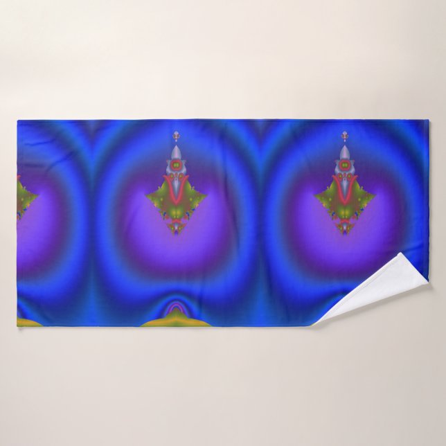 Fractal azul profundo (Toalla de baño)