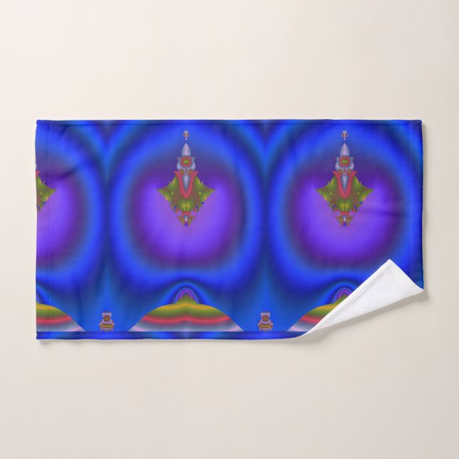 Fractal azul profundo (Toalla de mano)