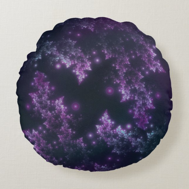Fractal de almohada redonda deja brillo violento (Anverso)
