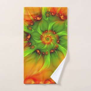 Fractal de color verde verano caliente Naranja abs