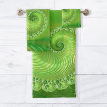Fractal de espiral verde monocromo