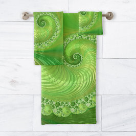 Fractal de espiral verde monocromo