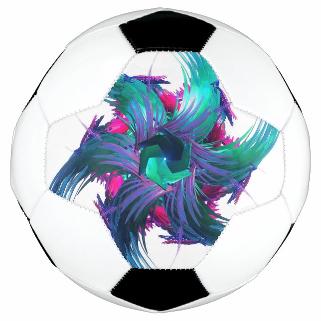 Fractal Fantasy Swirls Balón de fútbol (Anverso)