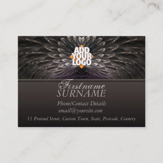 Fractal Feathers tarjeta de visita grande (Anverso)