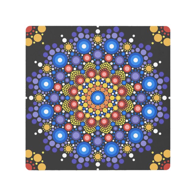 Fractal floral Dotado Retro Mandala Arte Metalizad (Anverso)