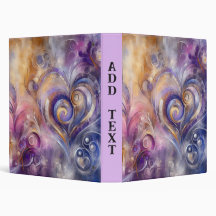 Fractal Heart y Swirl 3-Ring Binder