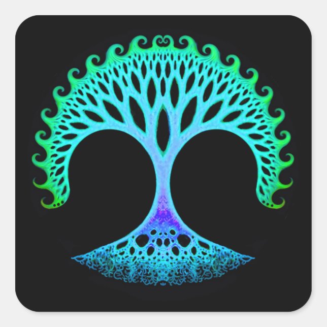Fractal Tree of Life Inspiration Pegatinas (Anverso)