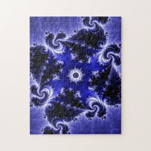 "Fractality rompecabezas azul del fractal de las