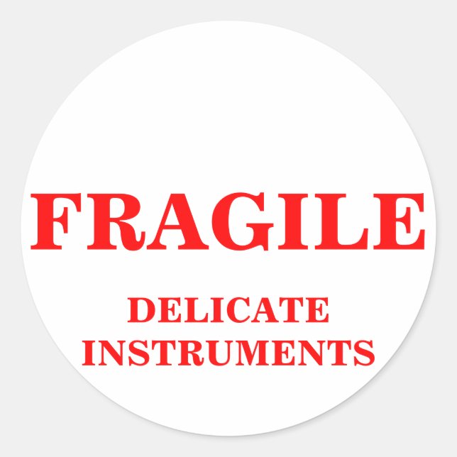 FRAGILE DELICATE INSTRUMENTOS etiqueta de envío (Anverso)