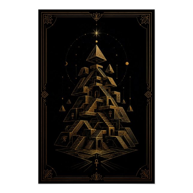 Fragmented Egyptian Temple Labyrinth Poster (Anverso)
