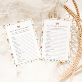 Fragmento silvestre botánico Baby Shower Word Scra