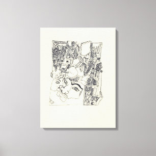 Fragmentos de arte 1 lienzo de dibujo surrealista