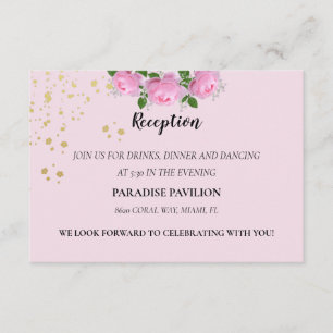 Fragrante recepción de bodas con rosas rosadas