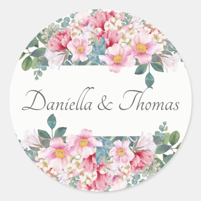 Fragrantes Pegatinas de la invitación a la boda en (Anverso)