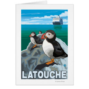 Frailecillos y barco de cruceros - Latouche,