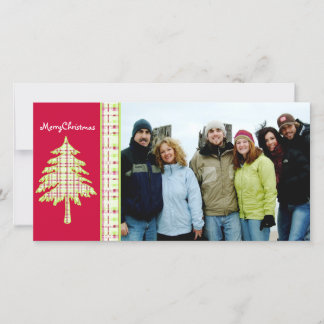 Frambuesa Plaid Tree & Snowflake Feliz Navidad