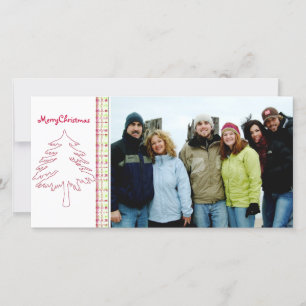 Frambuesa Plaid Tree & Snowflake Feliz Navidad