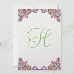 Frambuesa y lima en la invitación a la boda de pai